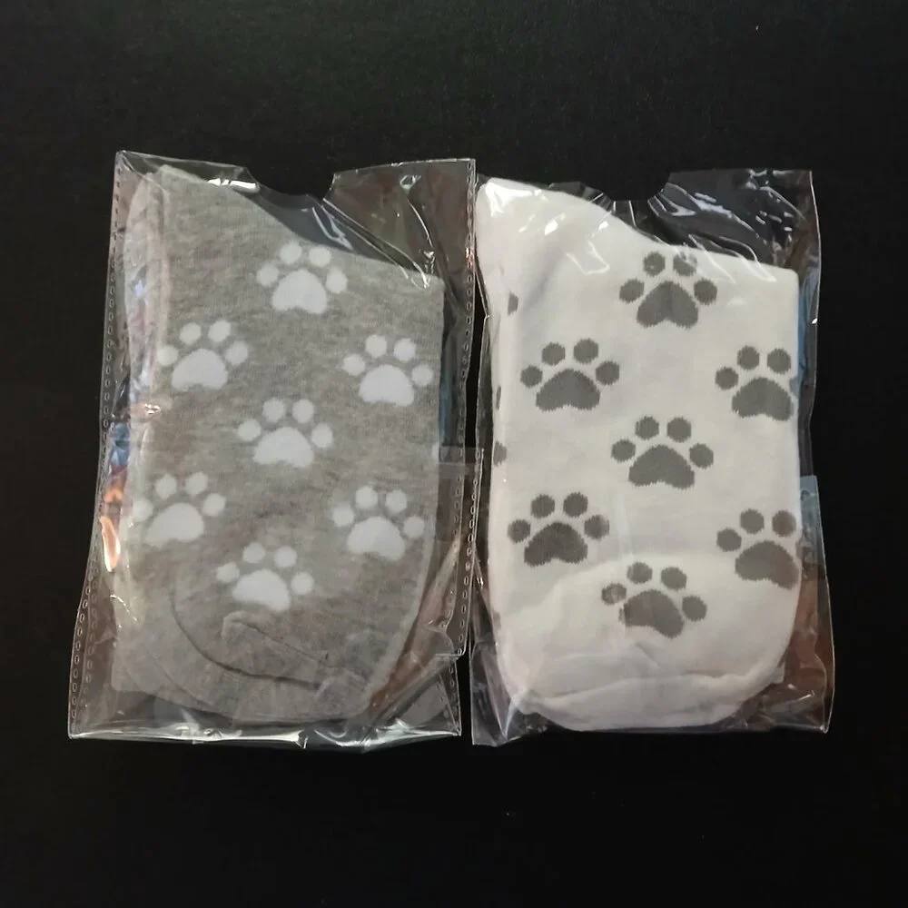 Women's Cat Socks 2 Pair White / Grey New In Pack